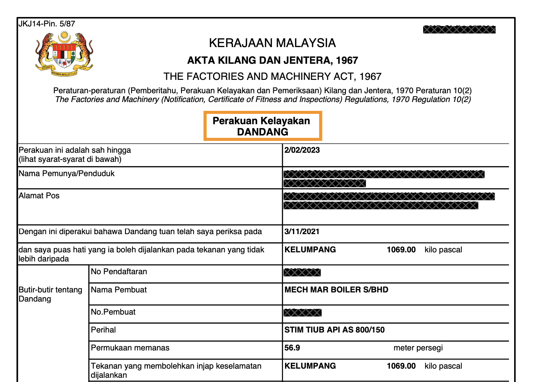 How to Obtain a Certificate of Fitness for Boilers in Malaysia A Step